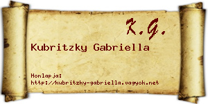 Kubritzky Gabriella névjegykártya